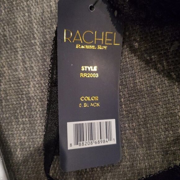 RACHEL Rachel Roy Black Lace Woman's Molded cup teddy Bodysuit Size S - Picture 10 of 11